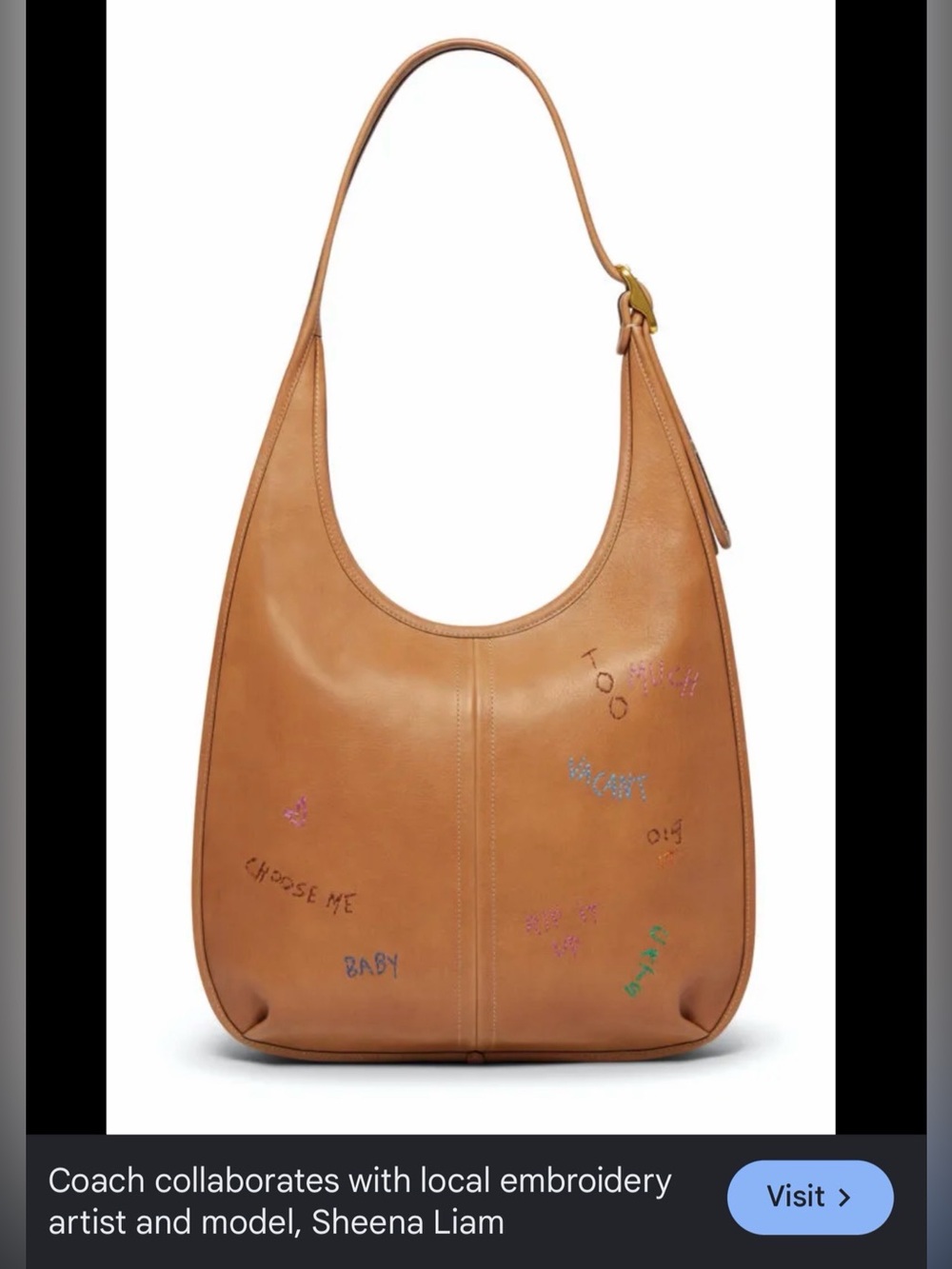 Coach Leather Ergo 33 style #C2264 Embroidered Accents